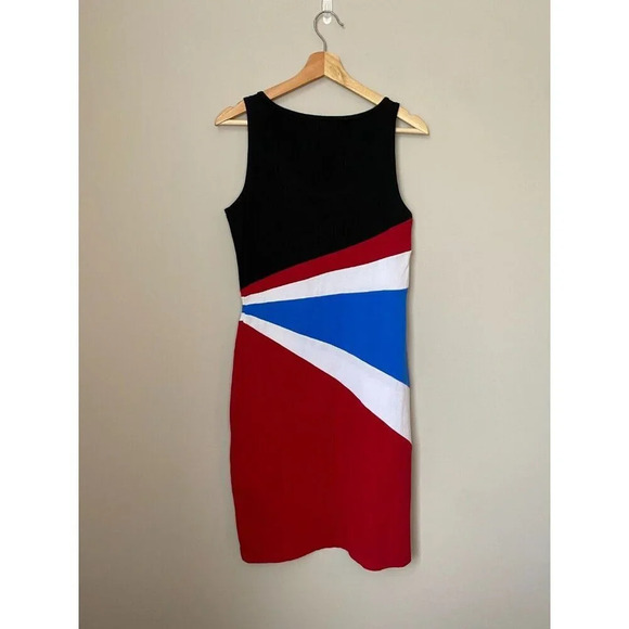 Lauren Ralph Lauren Size Small Sleeveless Bodycon Colorblock Stretch Midi Dress - Picture 12 of 16